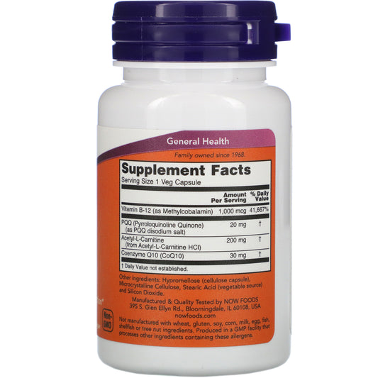 Now Foods, Pqq Energy, 20 Mg Veg Capsules