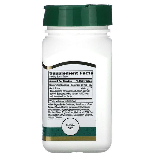 21St Century, Garlic Extract, Standardized, Enteric Coated Tablets