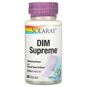 Solaray Dim Supreme - Dim Supplement 100Mg - Diindolylmethane Dim Complex With Broccoli Seed Extract And Bioflavonoids - Women'S Health And Balance Support - 60-Day Guarantee - 60 Servings, 60 Vegcaps