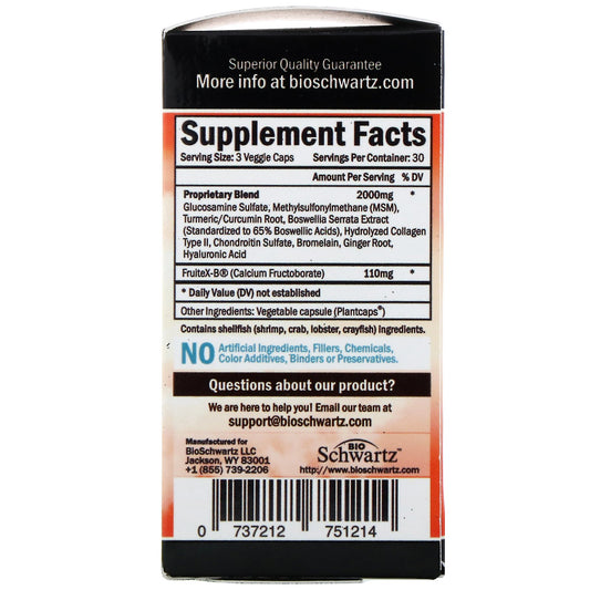 Bioschwartz, Glucosamine Msm + Chondroitin With Patented Fruitex-B