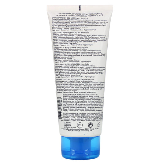 Uriage, Bariederm, Cleansing Cica-Gel with Cu-Zn, Fragrance-Free (200 ml)
