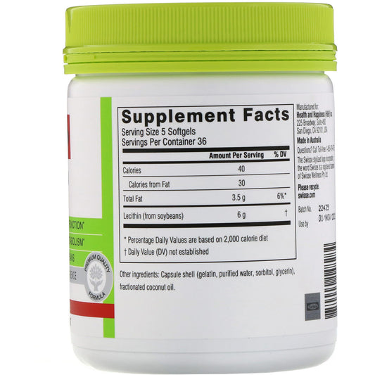 Swisse, Ultiboost, Lecithin, 1,200 Mg, 180 Capsules