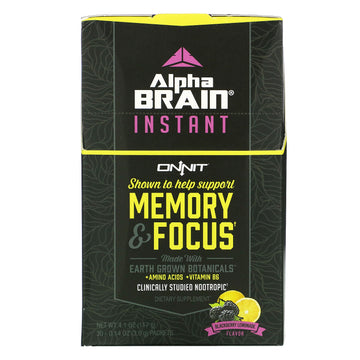 Onnit, Alphabrain Instant, Memory & Focus, Blackberry Lemonade Flavor, 30 Packets, 0.14 Oz (3.9 G) Each