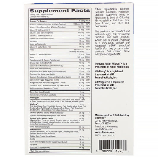 Ultamins, Men'S Multivitamin With Coq10, Mushrooms, Enzymes, Veggies & Berries