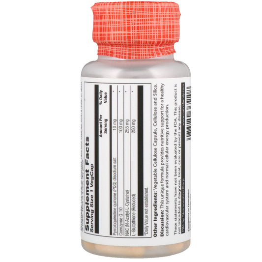 Solaray, Pqq, Coq-10 With Nac & Glutathione Vegcaps