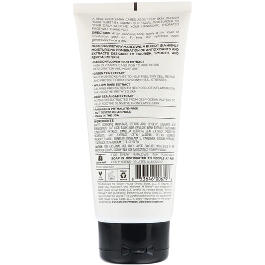 Marlowe, Men's Facial Moisturizer, No. 123 (177.4 ml)