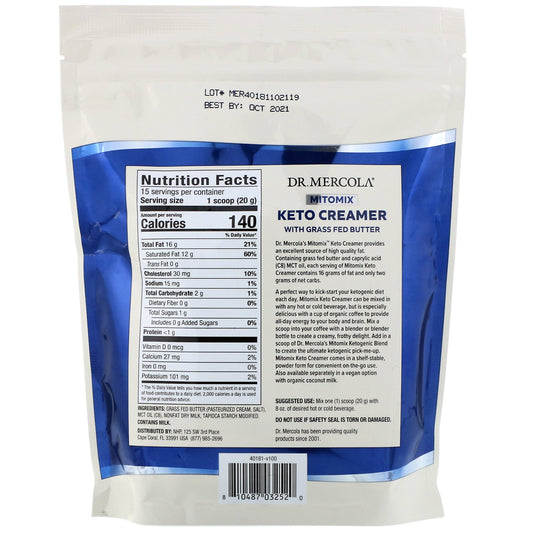 Dr. Mercola, Mitomix, Keto Creamer With Grass Fed Butter