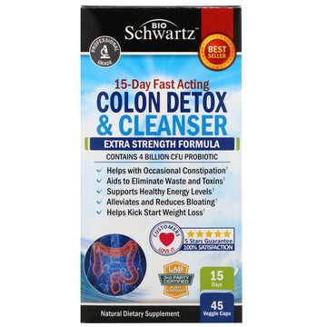 Bioschwartz, 15-Day Fast Acting Colon Detox & Cleanser Veggie Caps