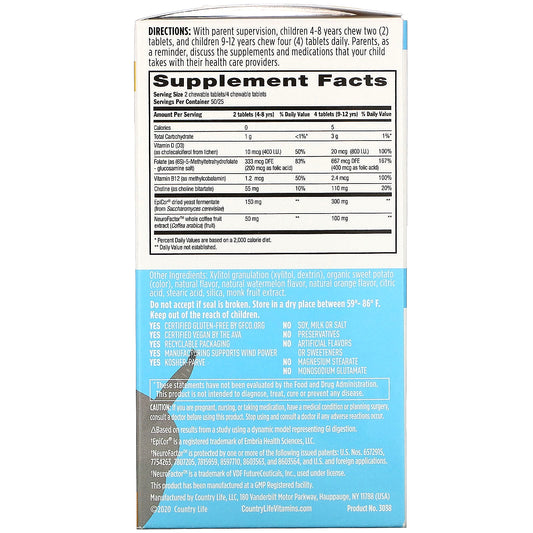 Country Life, Gut Connection Kids, Cognitive Balance, Sweet & Sour