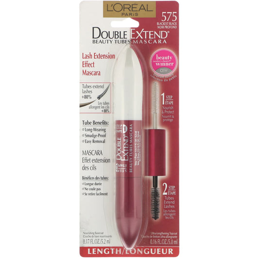 L'Oreal, Double Extend Beauty Tubes Mascara, 575 Blackest Black