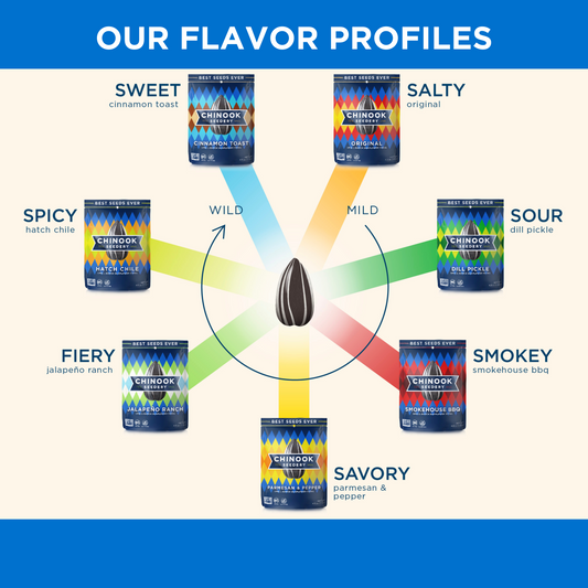 Chinook Seedery Sunflower Seeds - 7 Flavor Sampler Pack - 1.5 Ounce