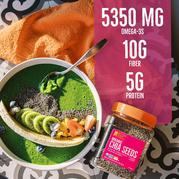 Betterbody Foods Organic Chia Seeds With Omega-3, Non-Gmo, Gluten Free, Keto Diet Friendly, 2 Lbs