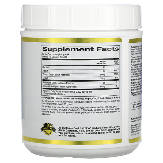 California Gold Nutrition, Collagenup, Marine Hydrolyzed Collagen + Hyaluronic Acid + Vitamin C, Unflavored