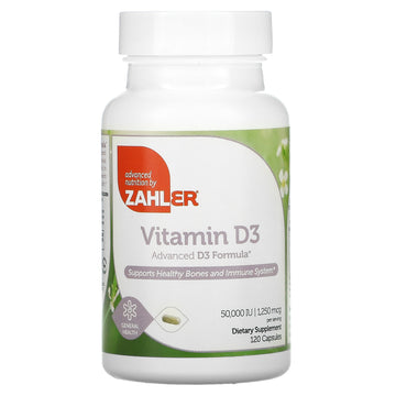 Zahler, Vitamin D3, 1,250 Mcg (50,000 Iu), Capsules