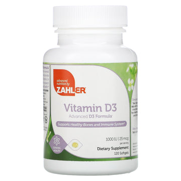 Zahler, Vitamin D3, Advanced D3 Formula, 25 Mcg (1,000 Iu), Softgels