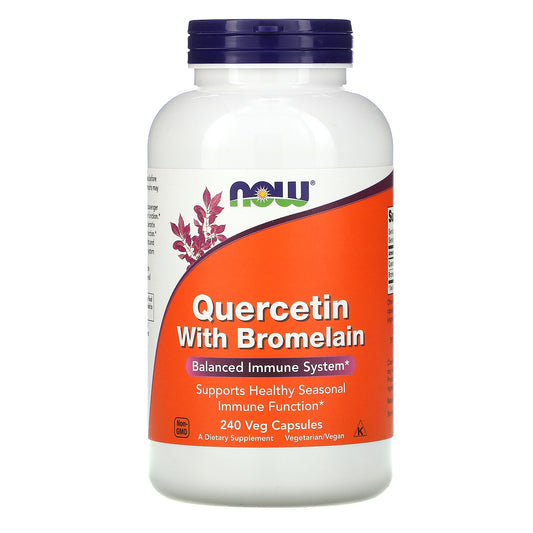 NOW Foods Supplements, Quercetin with Bromelain, Balanced Immune System*, 120 Veg Capsules