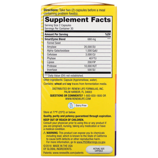 Renew Life, Gas Stop Enzyme Formula Vegetarian Capsules