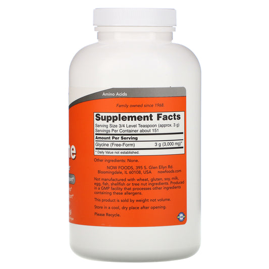 Now Foods, Glycine, Pure Powder