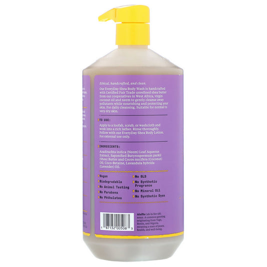 Alaffia, Everyday Shea, Body Wash, Normal to Very Dry Skin, Lavender (950 ml)