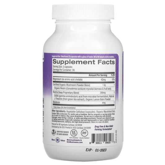 Om Mushrooms, Sleep, Powered By Reishi With Gaba, L-Theanine & Melatonin