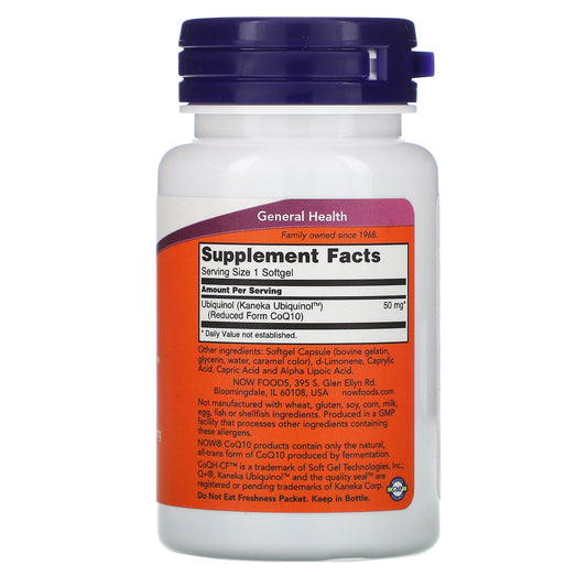 Now Foods, Ubiquinol Coqh-Cf Softgels