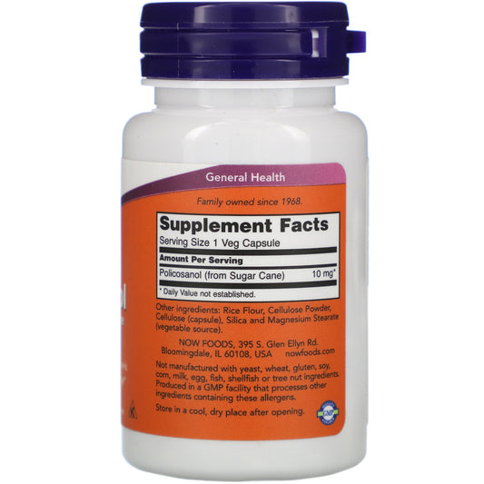 Now Foods, Policosanol, 10 Mg  Veg Capsules