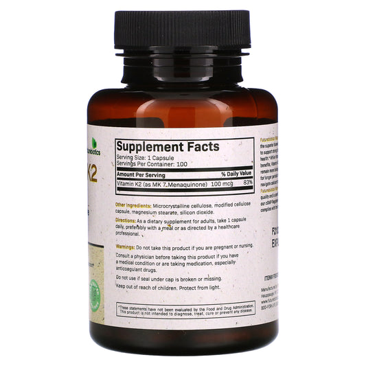 Futurebiotics, Vitamin K2 As Mk-7, 100 Mcg