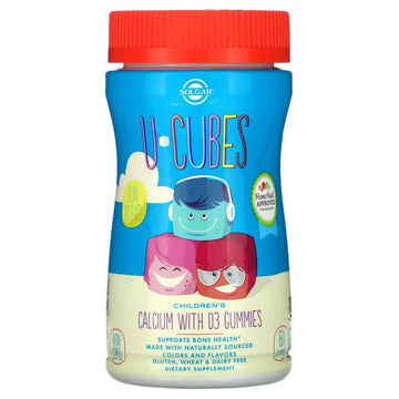 Solgar, U-Cubes, Children'S Calcium With D3, Pink Lemonade, Blueberry, Strawberry