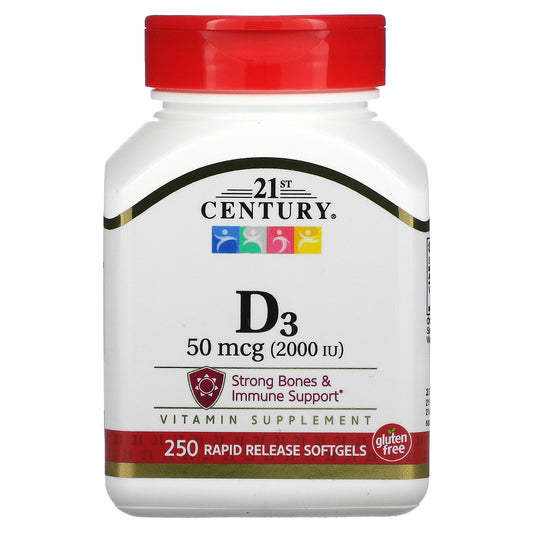 21St Century, Vitamin D3, 50 Mcg (2,000 Iu), Tablets