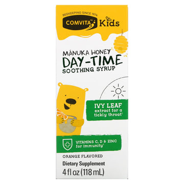 Comvita, Kids, Manuka Honey Day-Time Soothing Syrup, Orange