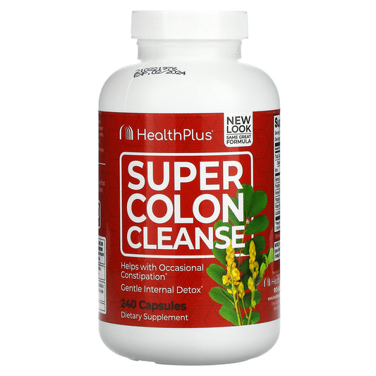 Health Plus Super Colon Cleanse 10 Day Gentle Gut Cleanse Detox, Psyllium Husk, Probiotics For Constipation Relief & Digestive Support