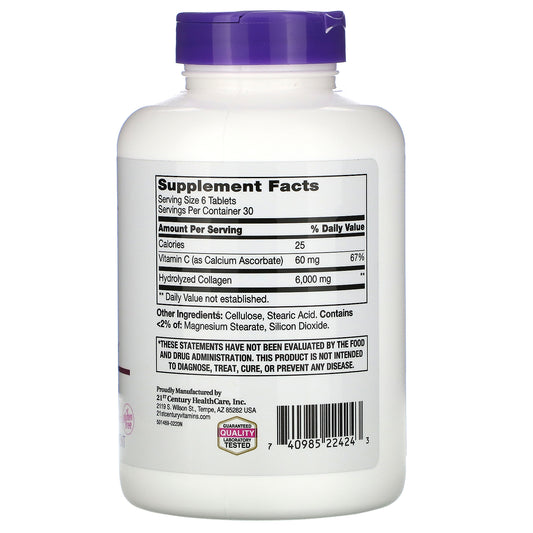 21St Century Super Collagen Plus Vitamin C Tablets, 180 Count
