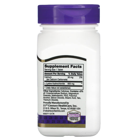 21St Century, L-Lysine, 600 Mg Tablets