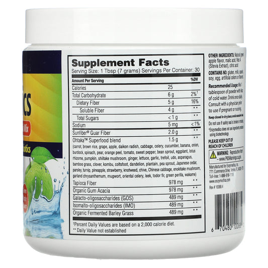 Enzymedica, Prebiotics Superfoods Drink Mix, Green Apple Flavor