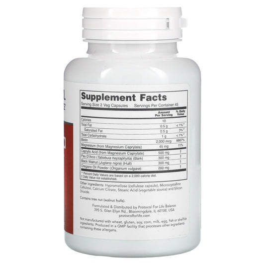 Protocol For Life Balance, Orthoflora Yeast Support Veg Capsules