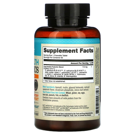 Naturewise, Oral Health Probiotics, For Children And Adults, Mint Chewable Tablets