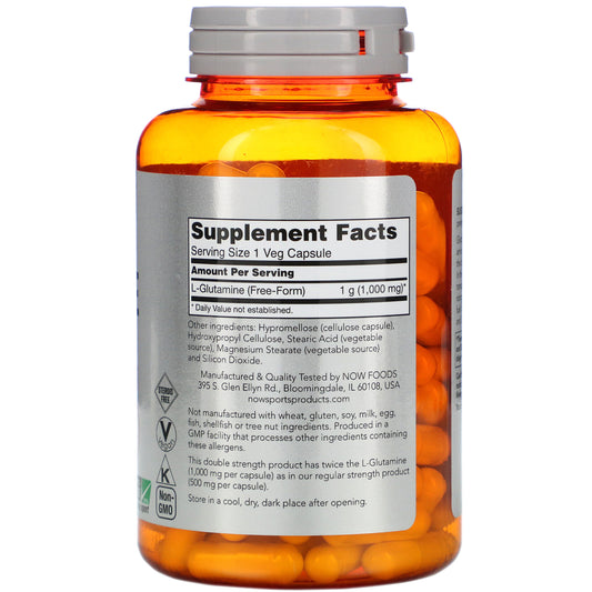 Now Foods, L-Glutamine, Double Strength, 1,000 Mg