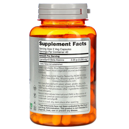 Now Foods, Sports, Beta-Alanine, Endurance, 750 Mg