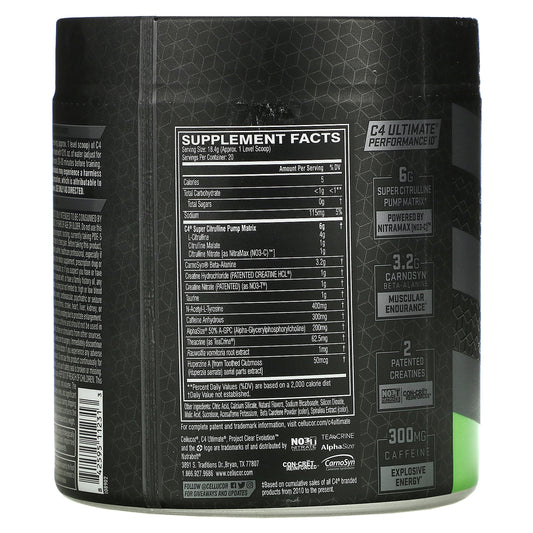 Cellucor, C4 Ultimate Pre-Workout Performance, Sour Batch Bros, 12.98 Oz (368 G)