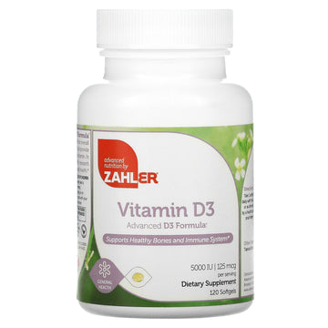 Zahler, Vitamin D3, Advanced D3 Formula, 125 Mcg (5,000 Iu), Softgels