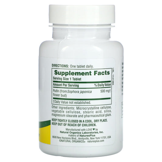 Nature'S Plus, Rutin, 500 Mg Tablets