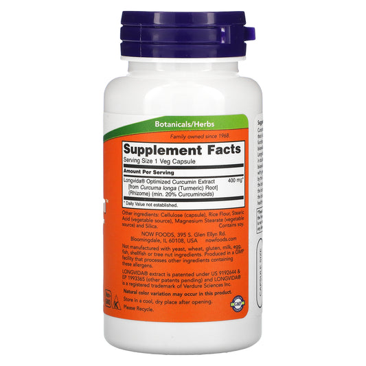 Now Foods, Curcubrain, Cognitive Support, 400 Mg Veg Capsules