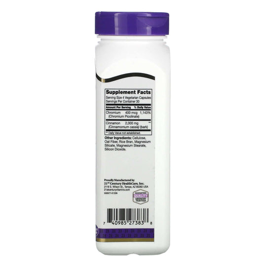 21St Century, Cinnamon Plus Chromium, 500 Mg