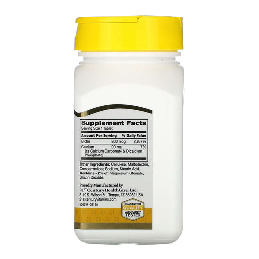 21St Century, Biotin, 800 Mcg,  Easy Swallow Tablets