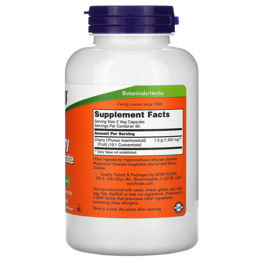 Now Foods, Cherry Concentrate, 750 Mg Veg Capsules