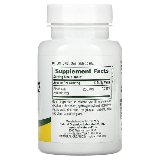 Nature'S Plus, Vitamin B2, 250 Mg