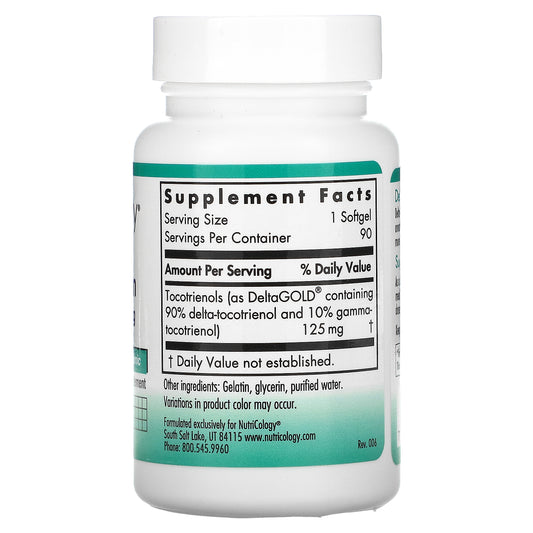 Nutricology, Delta-Fraction Tocotrienols, 125 Mg
