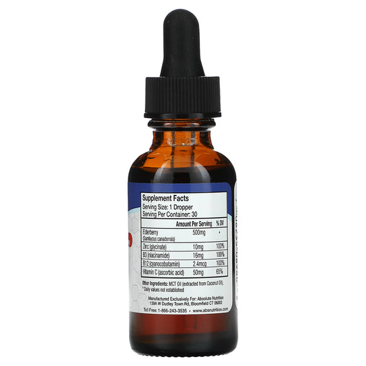 Absolute Nutrition, Immunity, Zinc With Elderberry, Vitamin C & Vitamin B
