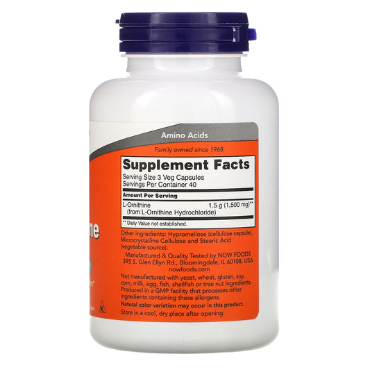 Now Foods, L-Ornithine, 500 Mg