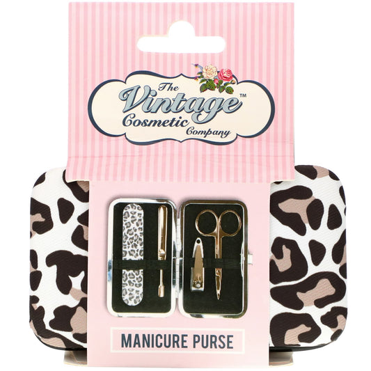 The Vintage Cosmetic Co., Manicure Purse, Leopard Print